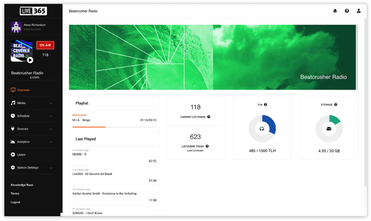 Our station management dashboard