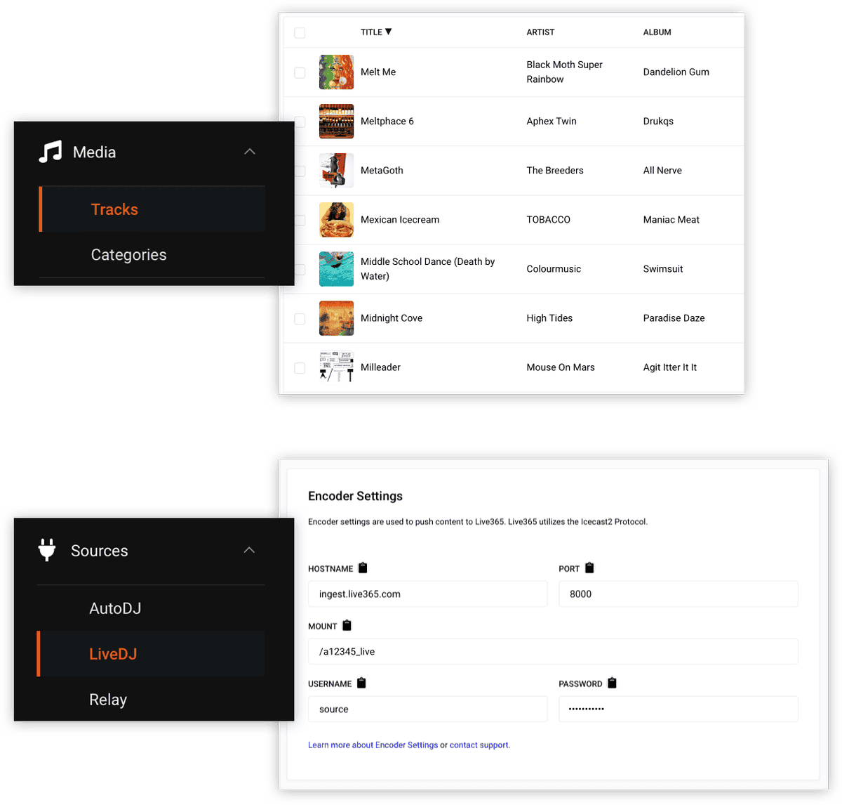 Our easy to use encoder set-up and scheduling tools.
